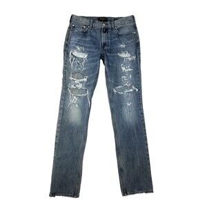 PacSun Jeans Mens 32x34 Slim Fit Straight Leg Fits 32x33 Distressed Thrashed